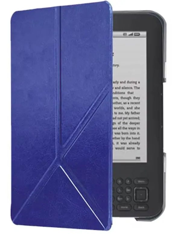 ARMORI STANDER S164, púzdro so stojanom Origami pre Amazon Kindle 3 Keyboard - tmavo modré