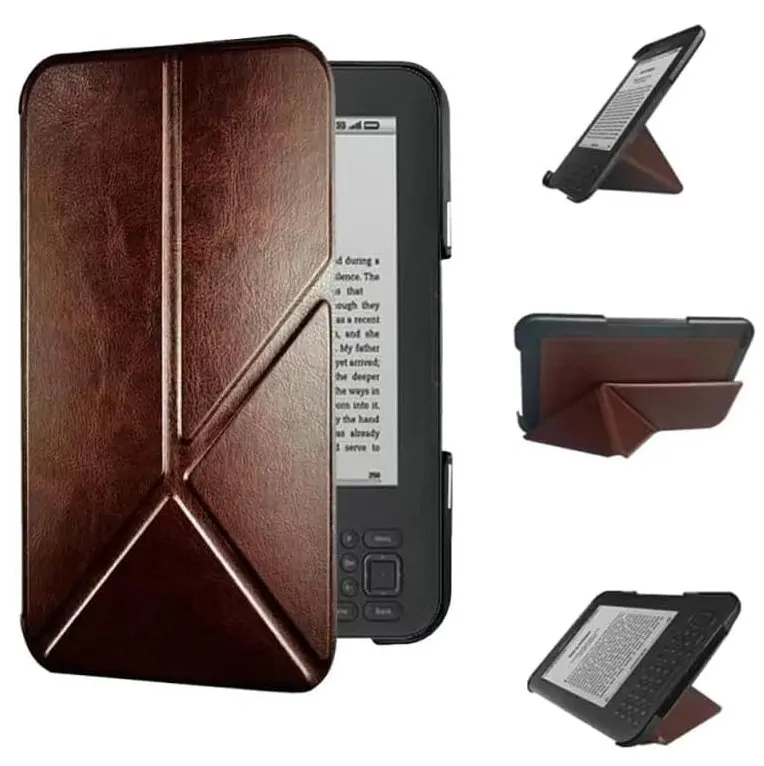ARMORI STANDER S166, púzdro so stojanom Origami pre Amazon Kindle 3 Keyboard - hnedé