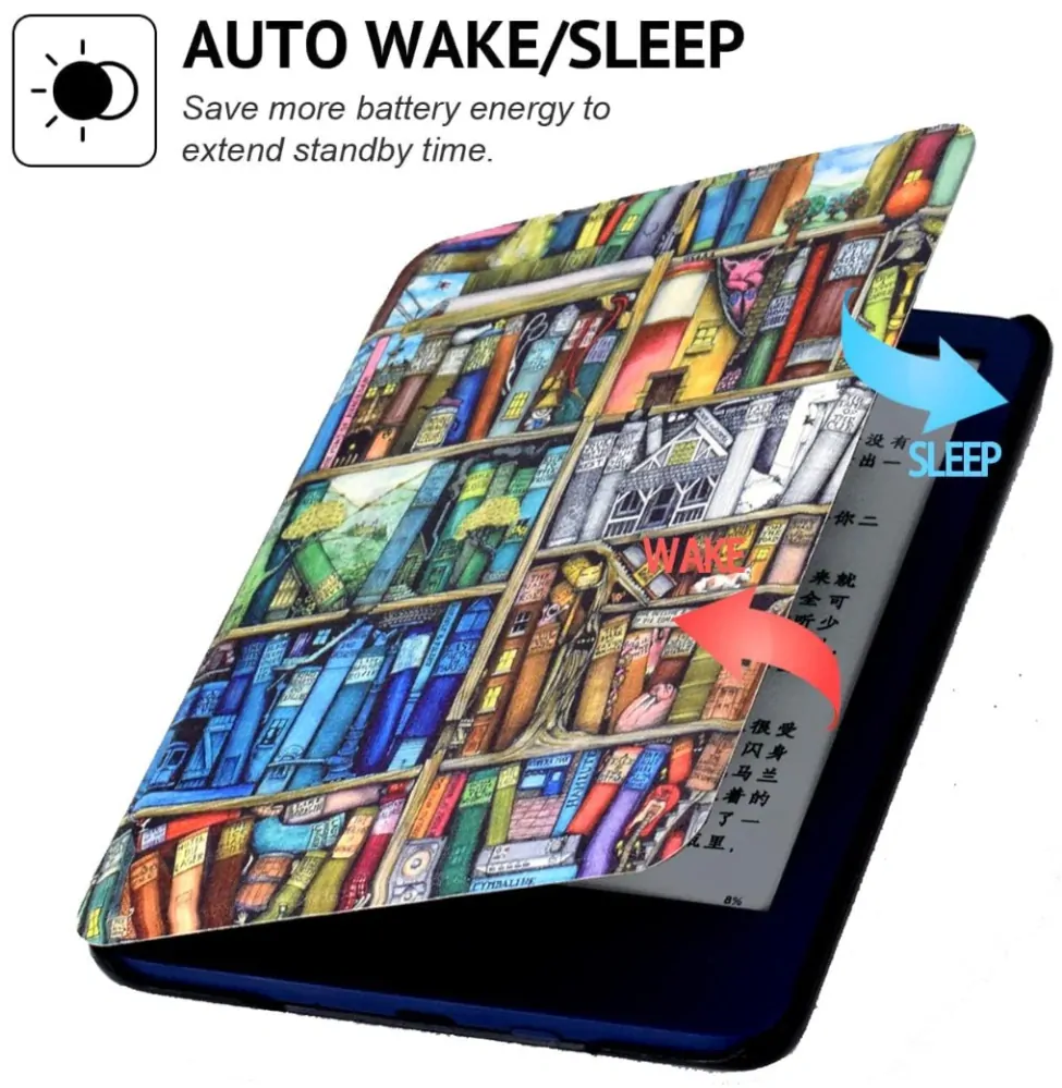 Armori Trimer T177, púzdro pre Amazon Kindle Paperwhite 5 (2021) - magnetické zatváranie, AutoSleep, motív Elder Library