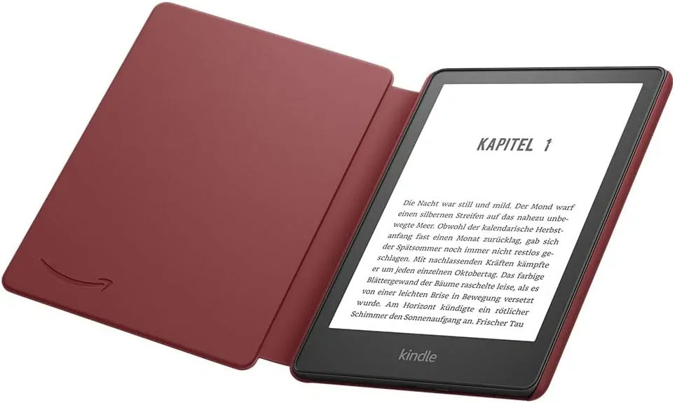Originálne púzdro Amazon Kindle Paperwhite 5 (2021) - KP5LERE, pravá koža, červené (Merlot)