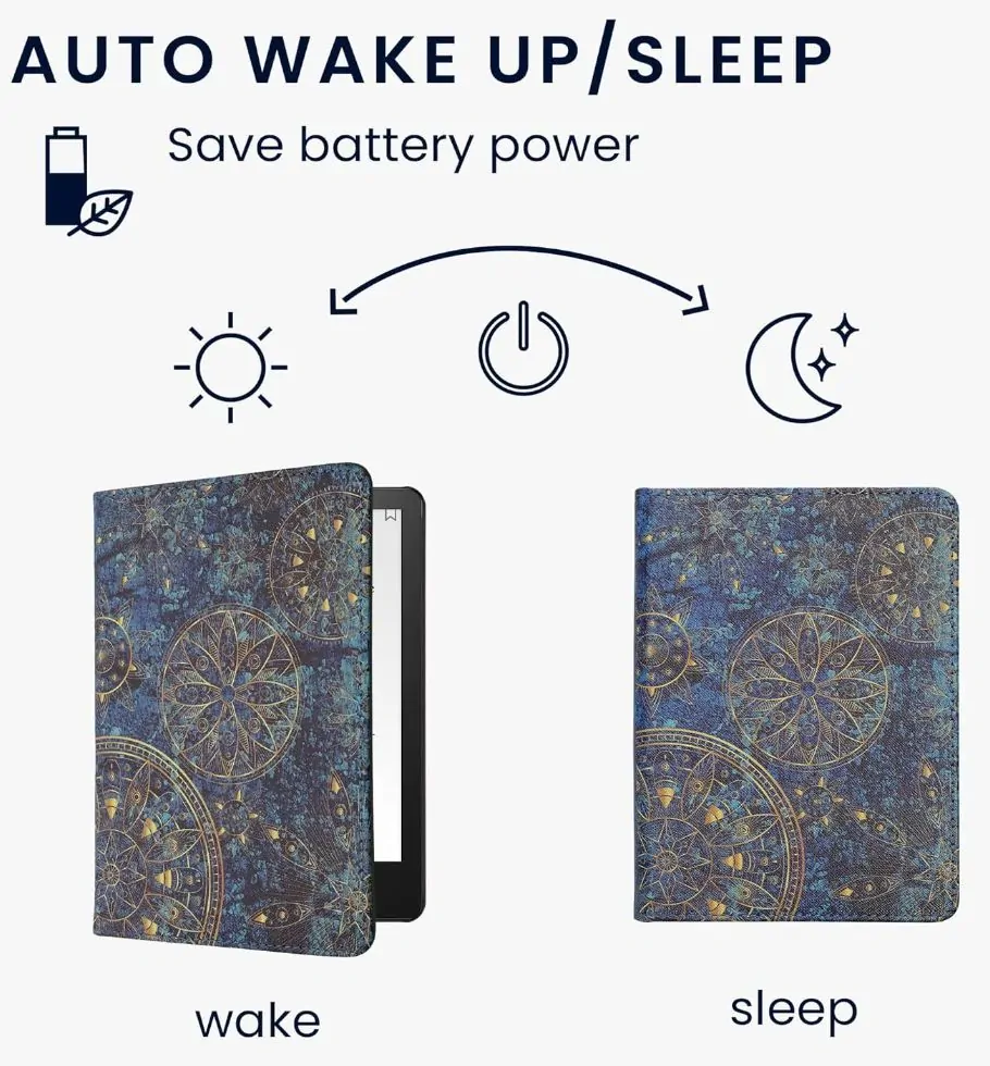 Puzdro KW Mobile - Golden Mandalas - KW5781018 - pre Amazon Kindle Paperwhite 5 (2021) - viacfarebné, vrecko na ruku