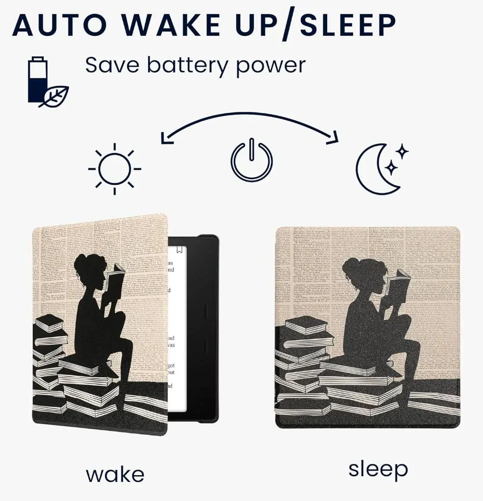 Puzdro KW Mobile - Girl And Books - KW4941734 - pre Amazon Kindle Oasis 2/3 - viacfarebné