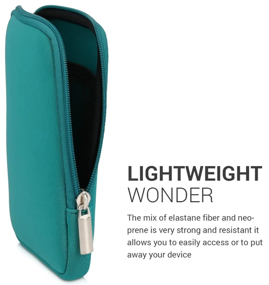 Puzdro KW Mobile Neoprene Zipper - KW5033478 - Univerzálne puzdro pre čítačky 6" - tyrkysové