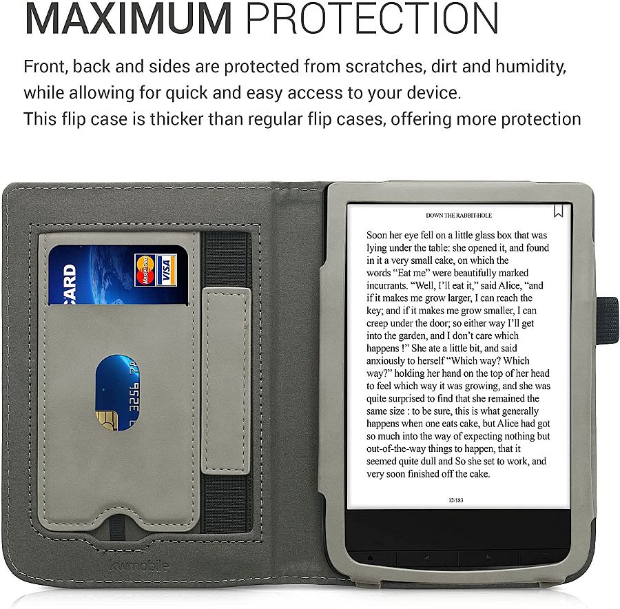 Puzdro KW Mobile - Brushed Heart - KW5481704 - pre Pocketbook 616/617/627/628/632/633 - šedé