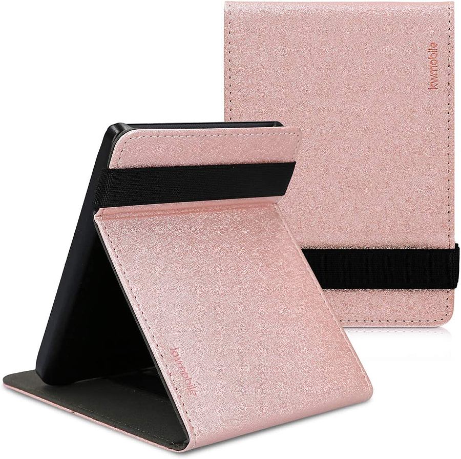 Púzdro KW Mobile - Case with Strap Stand - KW4728881 - pre Pocketbook 616/617/627/628/632/633 - farba ružová, zlatá