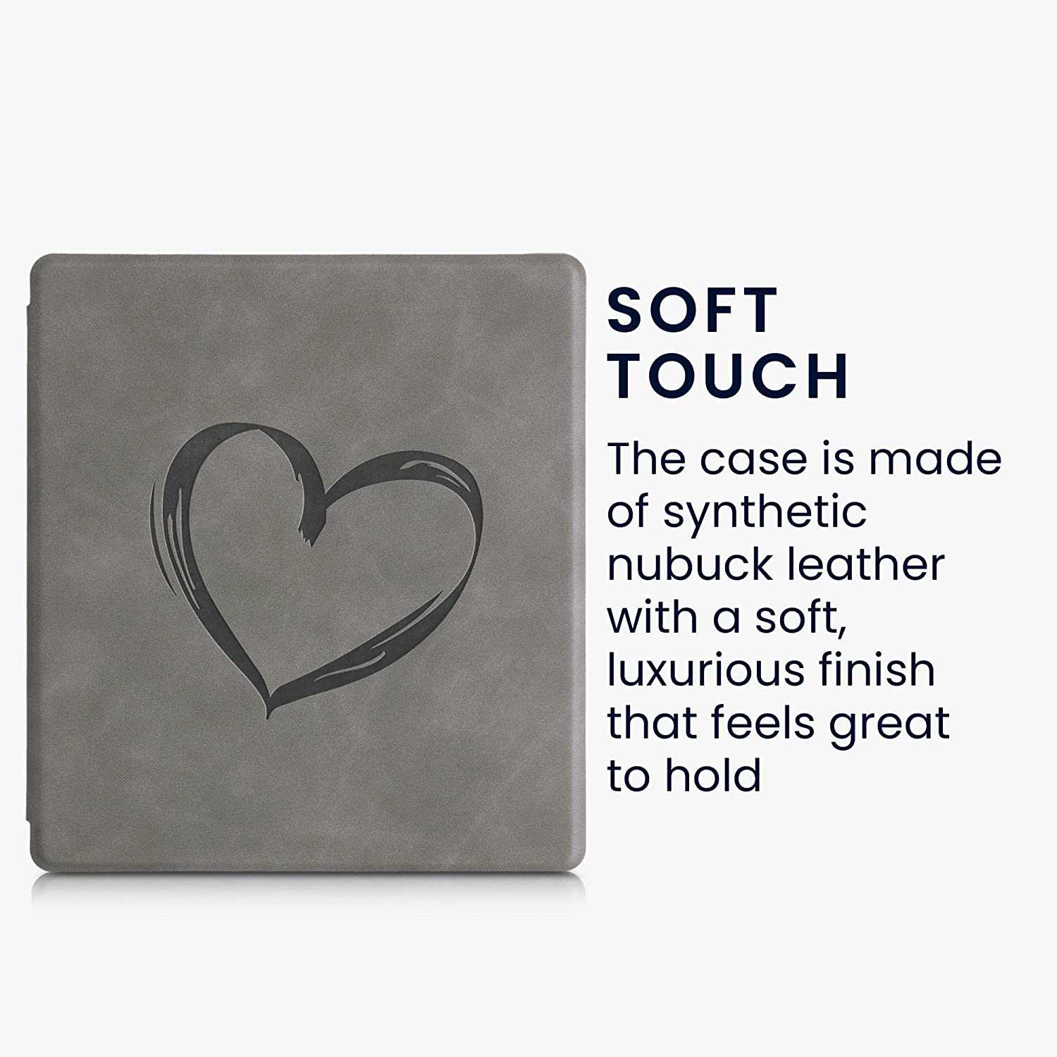 Puzdro KW Mobile - Brushed Heart - KW5697202 - pre Amazon Kindle Oasis 2/3 - šedé