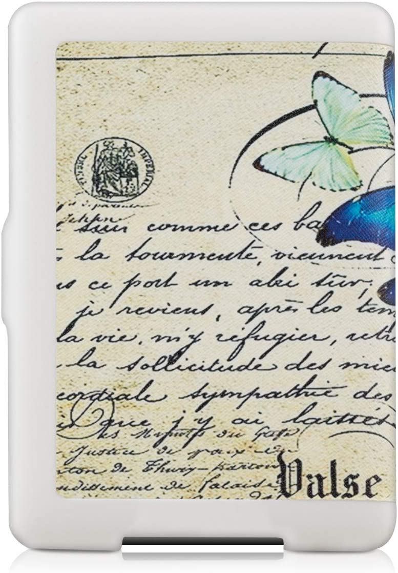 Puzdro KW Mobile - Vintage Butterflies - KW2313606 - pre Amazon Kindle Paperwhite 1/2/3 - modré, béžové