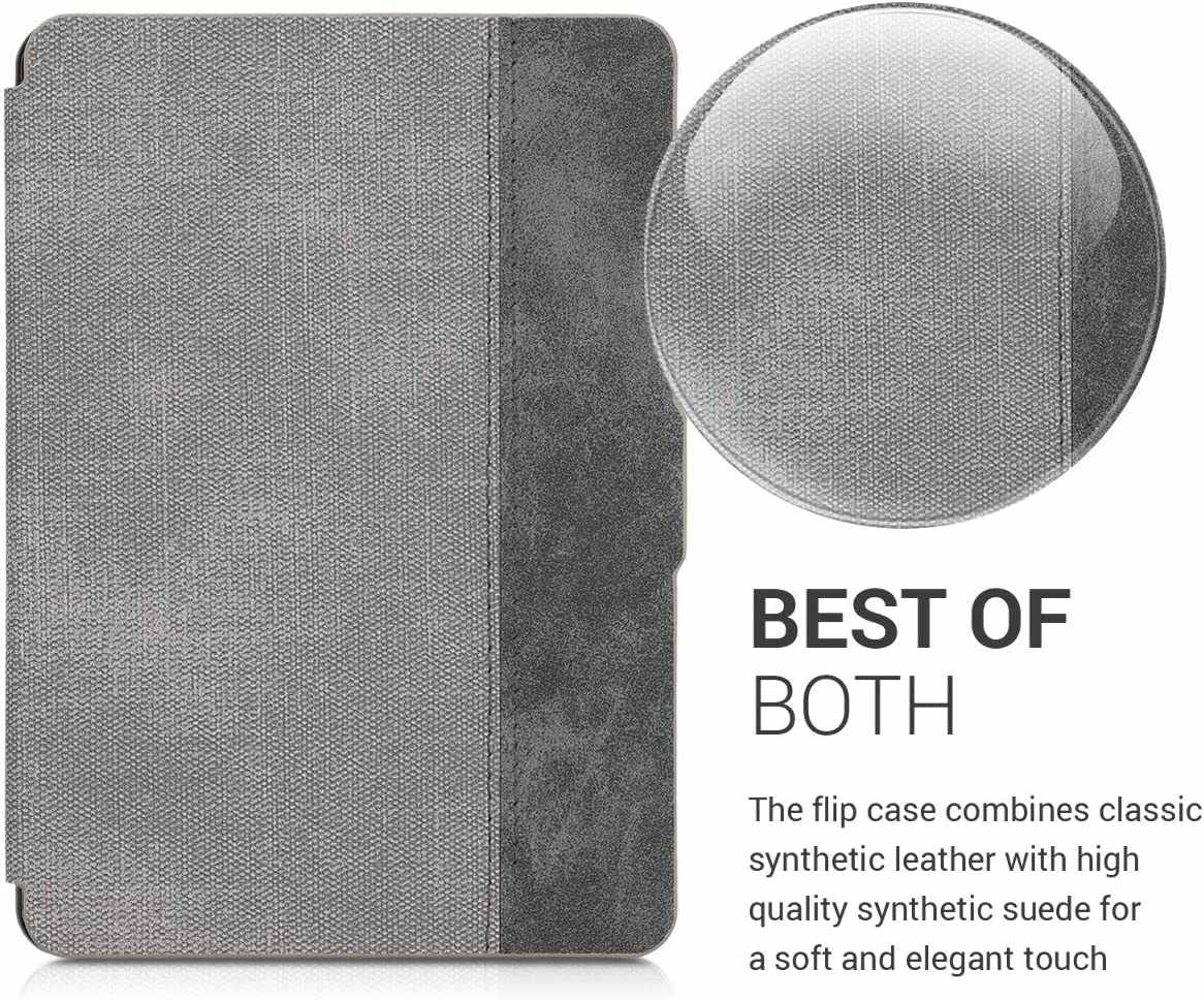 Puzdro KW Mobile Felt Leather - KW5021501 - pre Amazon Kindle Paperwhite 1/2/3 - šedá, čierna