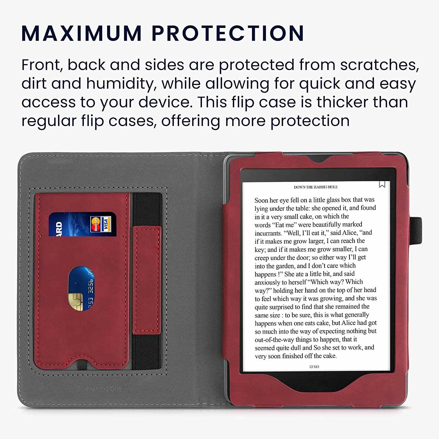 Puzdro KW Mobile - Nubuck Brushed Heart - KW5626202 - pre Amazon Kindle Paperwhite 5 (2021) - Dark Red