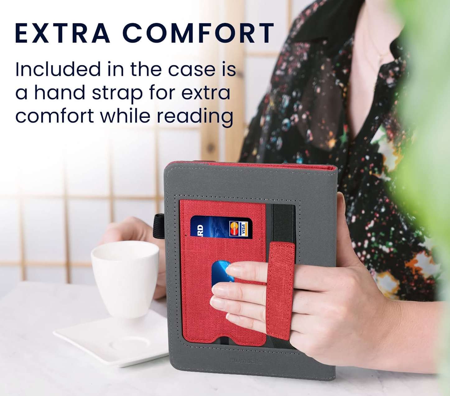 Púzdro KW Mobile Double Leather - KW5626102 - pre Amazon Kindle Paperwhite 5 (2021) - grey, red