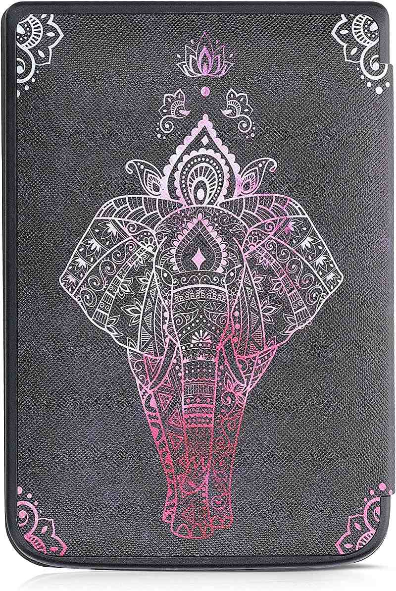 Puzdro KW Mobile - Elephant Sketch - KW4621614 - pre Pocketbook 616/617/627/628/632/633 - antracitové
