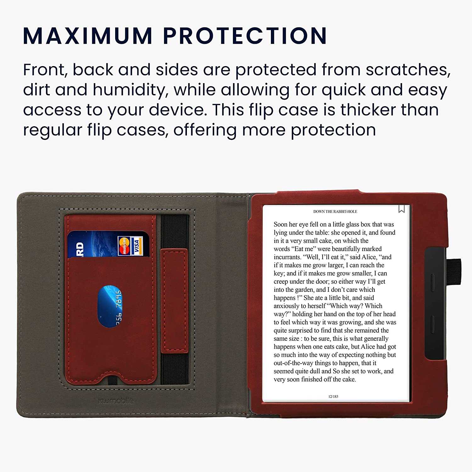 Puzdro KW Mobile - Nubuck Brushed Heart - KW5939301 - pre Amazon Kindle Oasis 2/3 - Dark Red
