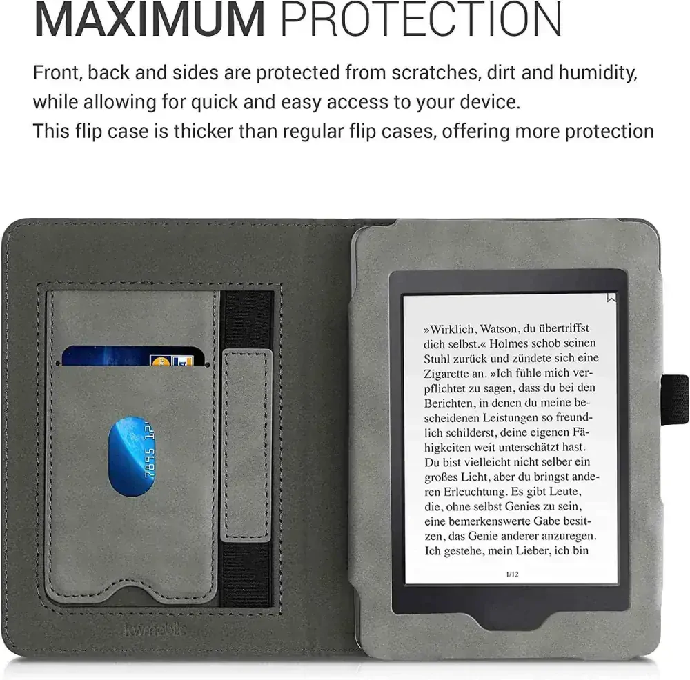 Puzdro KW Mobile - Brushed Heart - KW5567501 - pre Amazon Kindle Paperwhite 1/2/3 - šedé