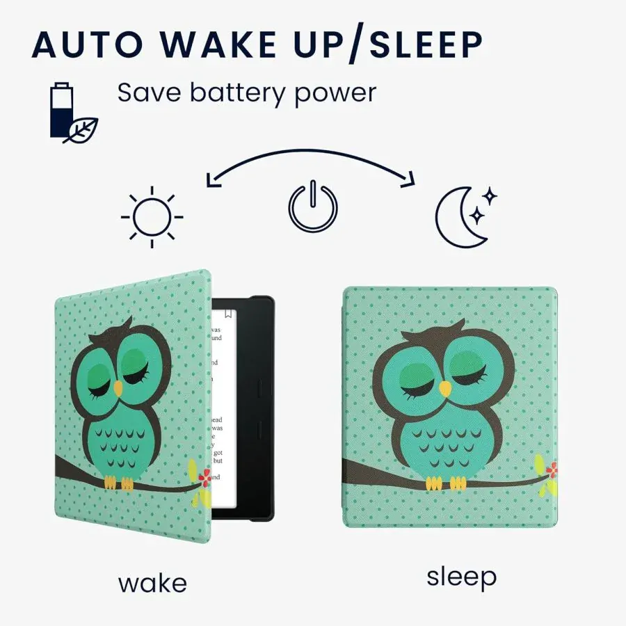 Púzdro KW Mobile - Sleeping Owl - KW4941724 - pre Amazon Kindle Oasis 2/3 - viacfarebné