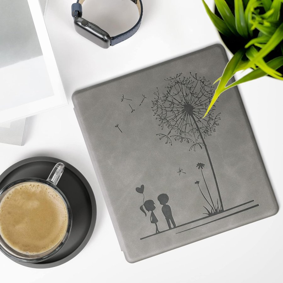 Puzdro KW Mobile - Dandelion Love - KW5697201 - pre Amazon Kindle Oasis 2/3 - šedé