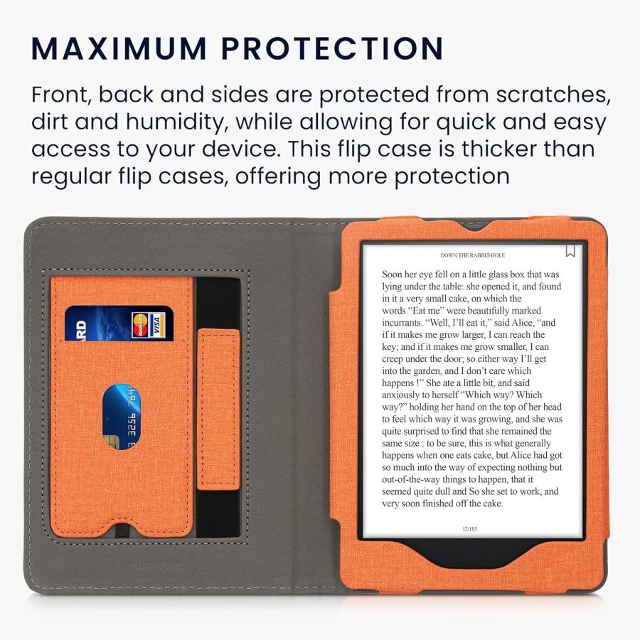Púzdro KW Mobile Double Leather - KW5626106 - pre Amazon Kindle Paperwhite 5 (2021) - šedá, oranžová
