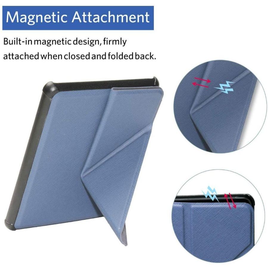 Puzdro Origami Durable Lock pre Pocketbook 614 / 615 / 624 / 625 / 626 - tmavo modré, stojan, magnet