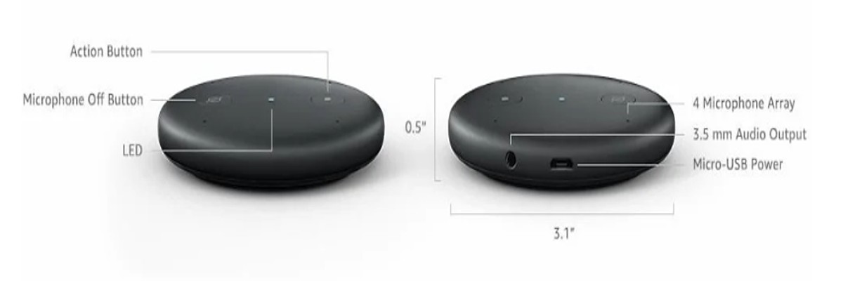 Amazon Echo Input - hlasový asistent, čierny
