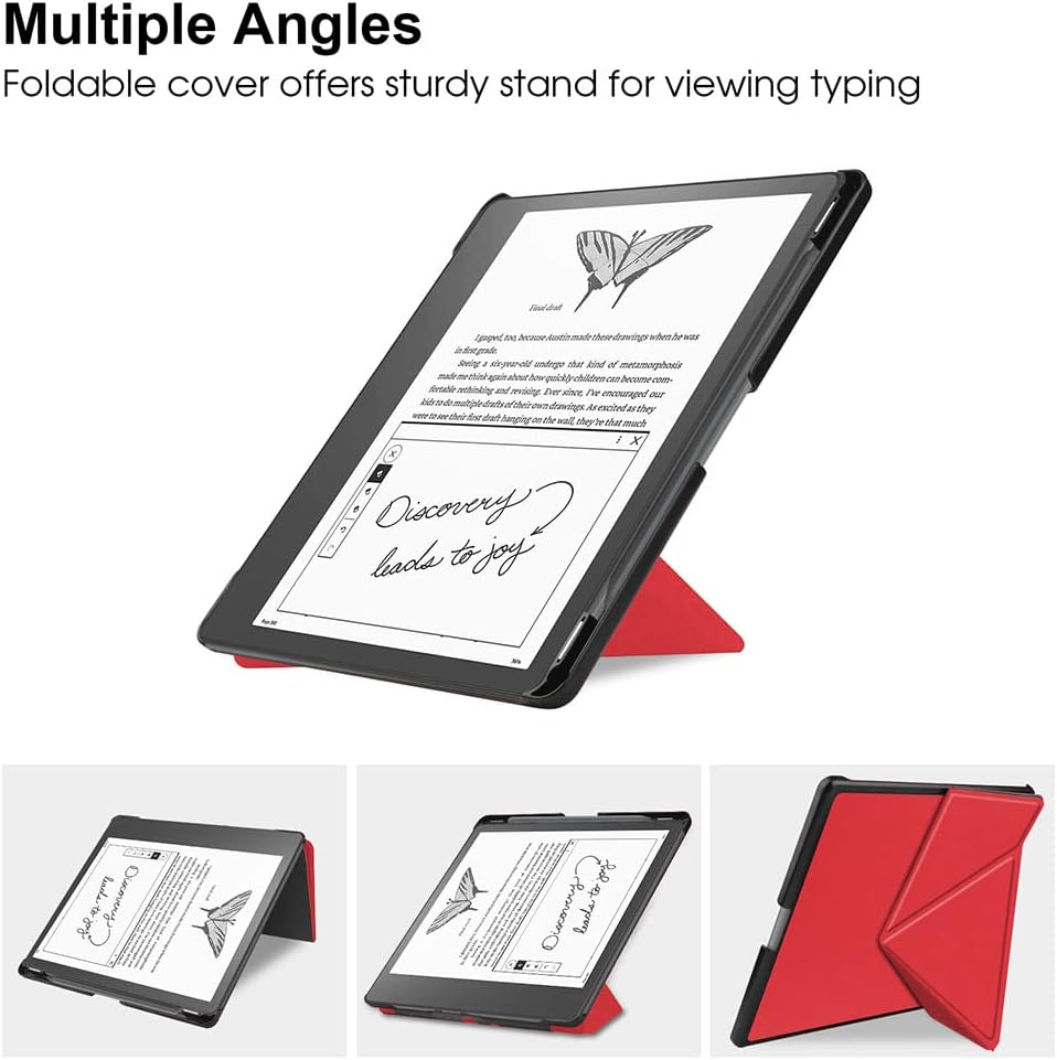 Puzdro Durable Lock Origami DL-202 na Amazon Kindle Scribe - červené
