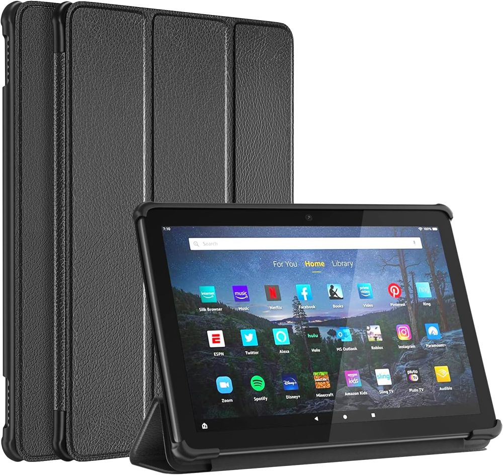Durable Lock DLS-207 - puzdro so stojanom pre Amazon Kindle Fire HD 10 - čierne (11.gen, 13.gen.)