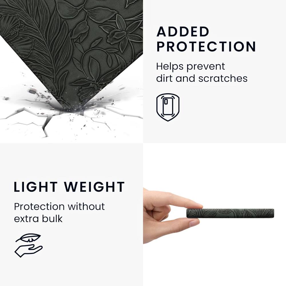 Puzdro KW Mobile - Embossing Flowers - KW5781020 - pre Amazon Kindle Paperwhite 5 (2021) - viacfarebné, vrecko na ruku