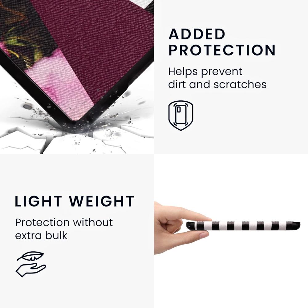 Puzdro KW Mobile - Flowers & Stripes - KW5625662 - pre Amazon Kindle Paperwhite 5 (2021) - viacfarebné