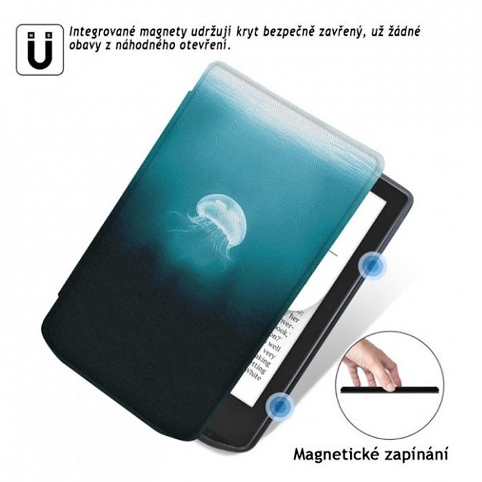 Puzdro B-SAFE LOCK 3514, obal na Pocketbook 629 Verse / 634 Verse Pro - magnetické zatváranie, AutoSleep, motív Medusa