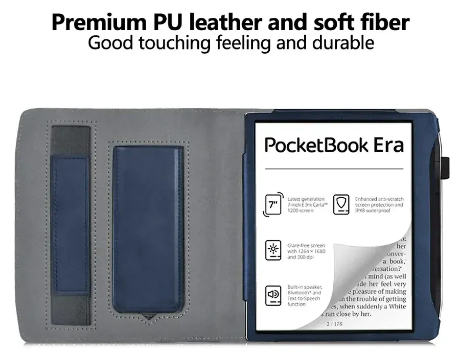 Fortress FT4031 - puzdro so stojanom pre Pocketbook 700 Era - tmavo modré, magnet, AutoSleep