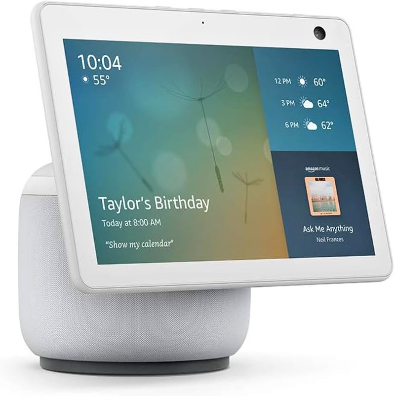 AMAZON ECHO SHOW 10 (2023, 3.GEN) - otočný hlasový asistent s displejom 10" - biely