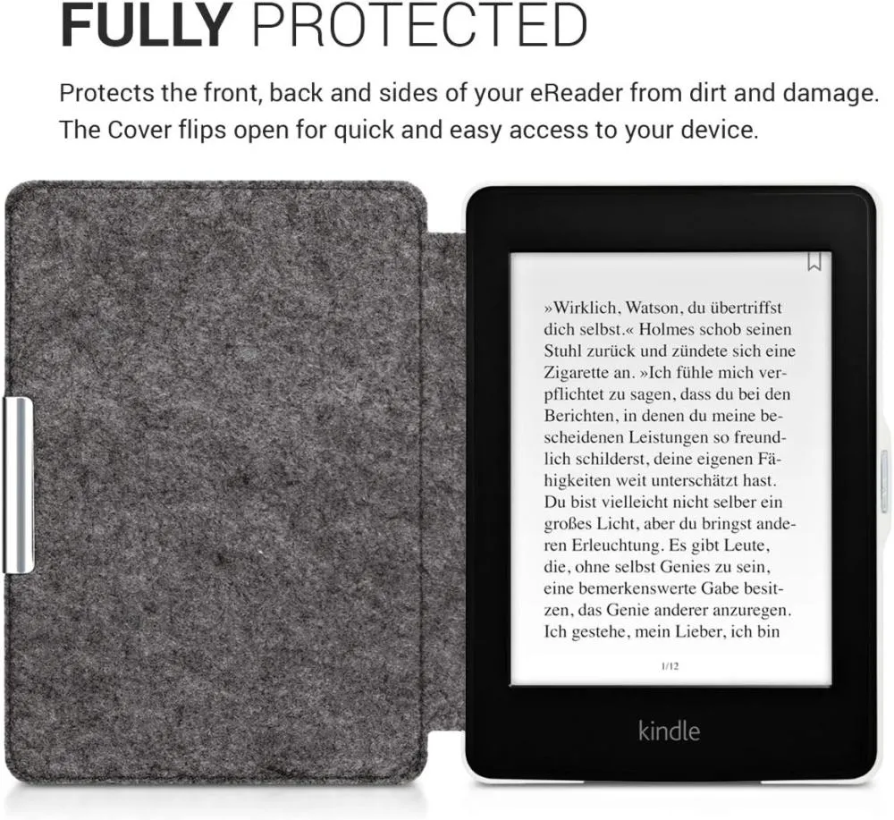 Puzdro KW Mobile Felt Fabric - KW3434522 - pre Amazon Kindle Paperwhite 1/2/3 - šedé