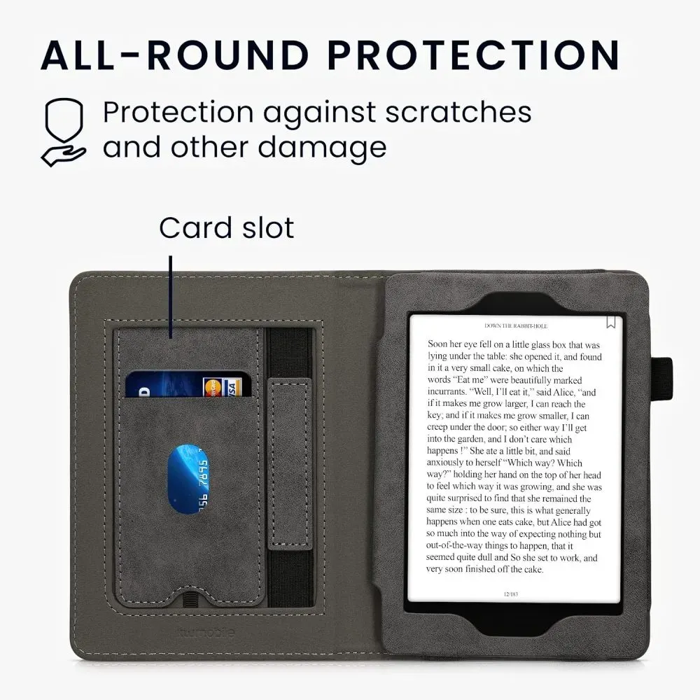 Puzdro KW Mobile Brushed Heart - KW5626802 - pre Amazon Kindle Paperwhite 1/2/3 - tmavo šedé