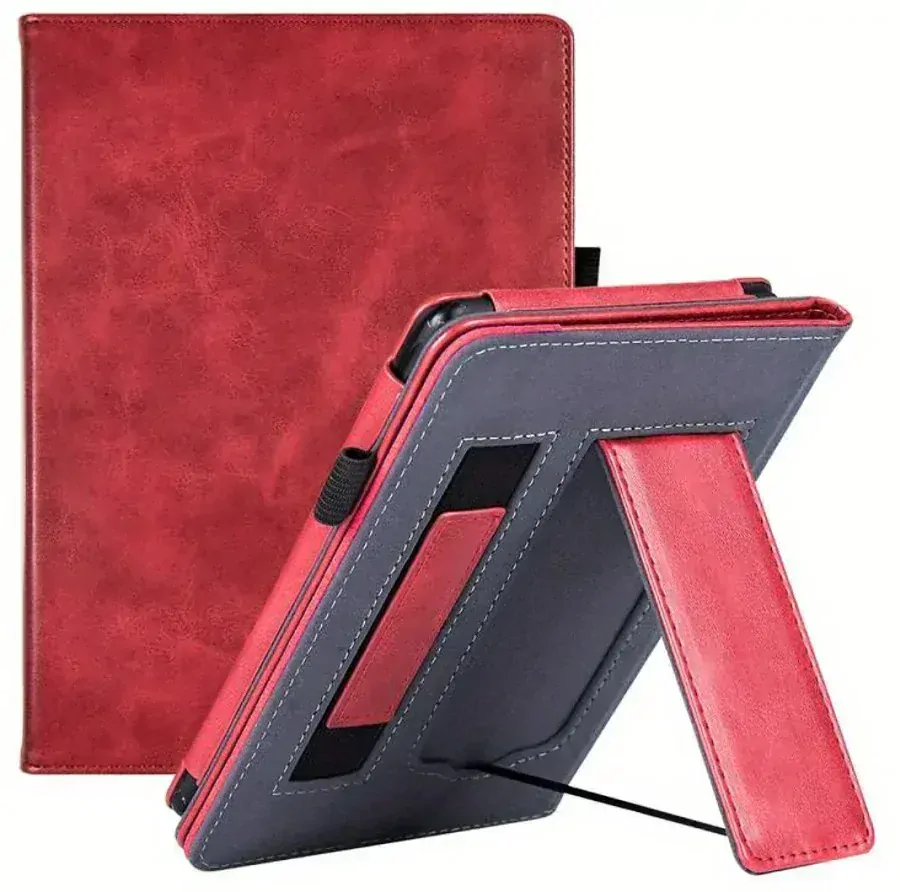 Fortress FT4004 - puzdro so stojanom pre Pocketbook 743 (G/C/K) - červené, magnet, AutoSleep