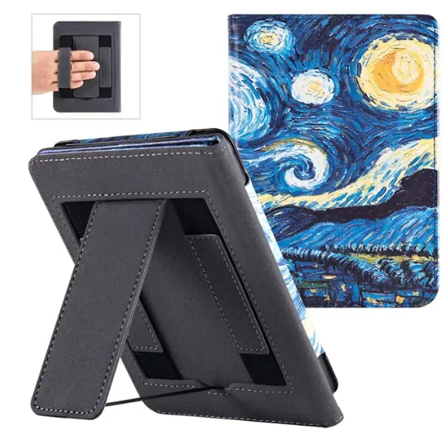 Fortress FT4015 Premium - puzdro so stojanom pre Amazon Kindle Paperwhite 5 (2021) - motív Gogh, magnet, AutoSleep