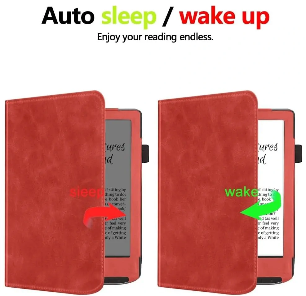 ARMORI Holder T046 - puzdro so stojanom pre Pocketbook 629/634 Verse (Pro) - červené, magnet, AutoSleep
