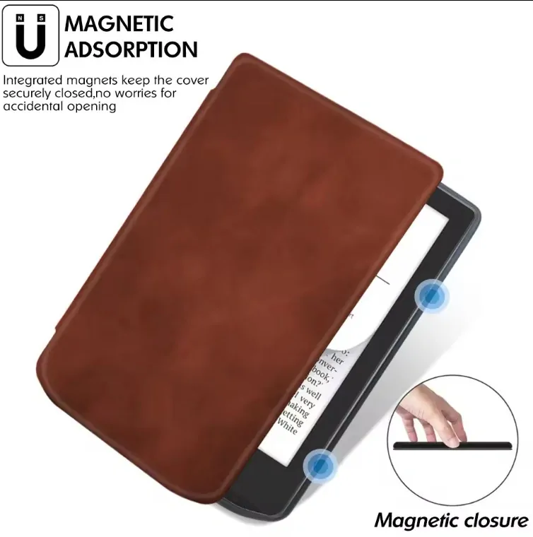 Armori Trimer T053, púzdro pre Pocketbook 629 Verse / 634 Verse Pro - magnetické zatváranie, AutoSleep, hnedé
