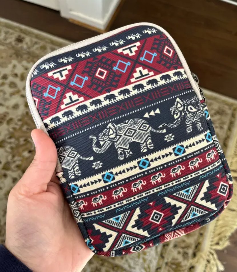 ARMORI Zipper Z067 - motív Red Elephant - Univerzálne puzdro pre čítačky 6" - textilné, zips