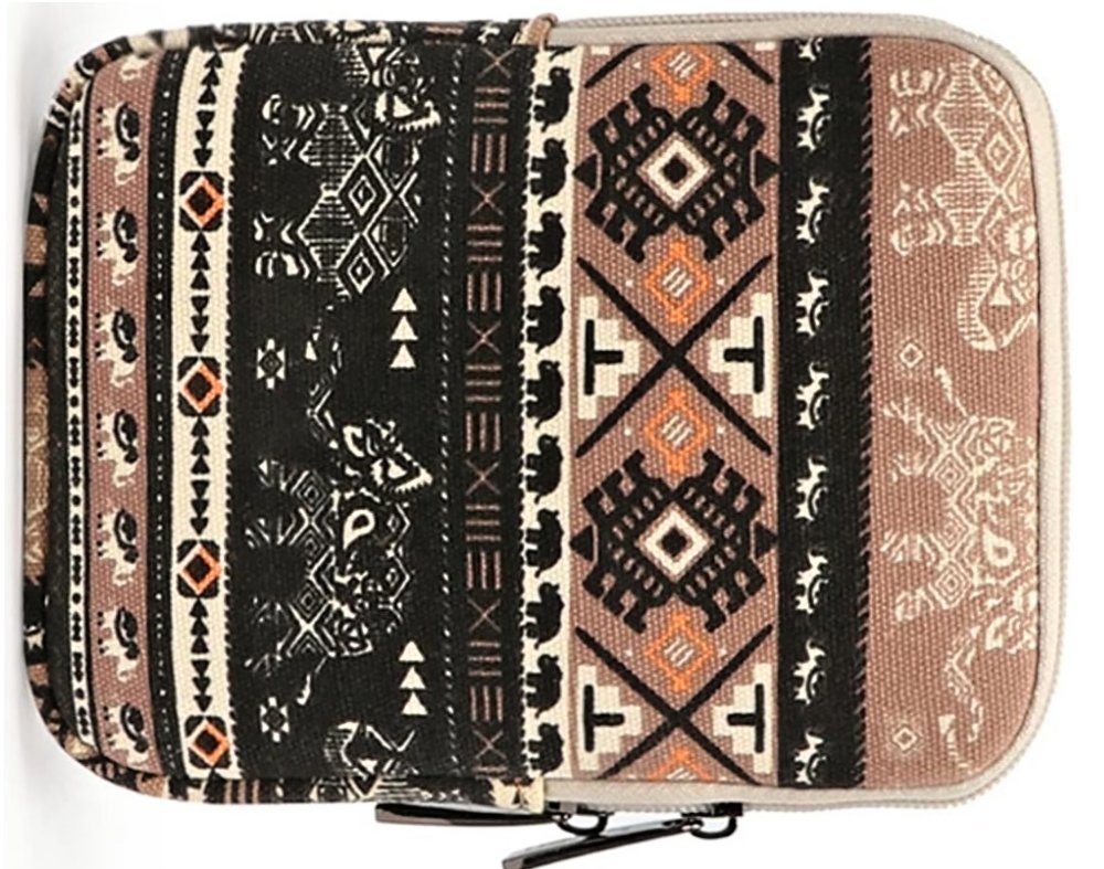 ARMORI Zipper Z068 - motív Brown Elephant - Univerzálne puzdro pre čítačky 6" - textilné, zips