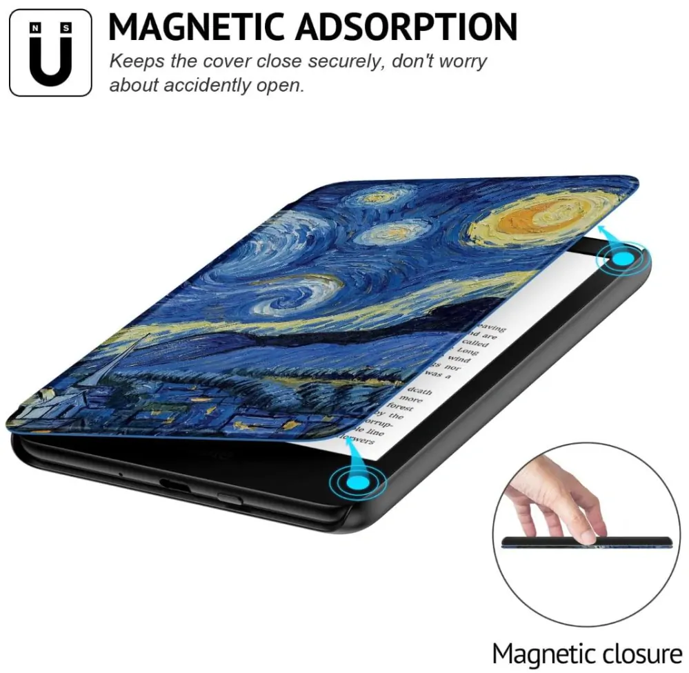 Armori Trimer T138, puzdro pre Amazon Kindle 6 (7. generácia) - magnetické zatváranie, AutoSleep, motív Gogh