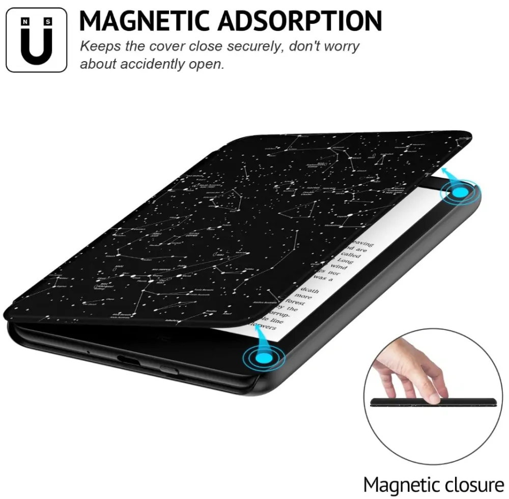 Armori Trimer T152, púzdro pre Amazon Kindle 8 (2016) - magnetické zatváranie, AutoSleep, motív Constellation