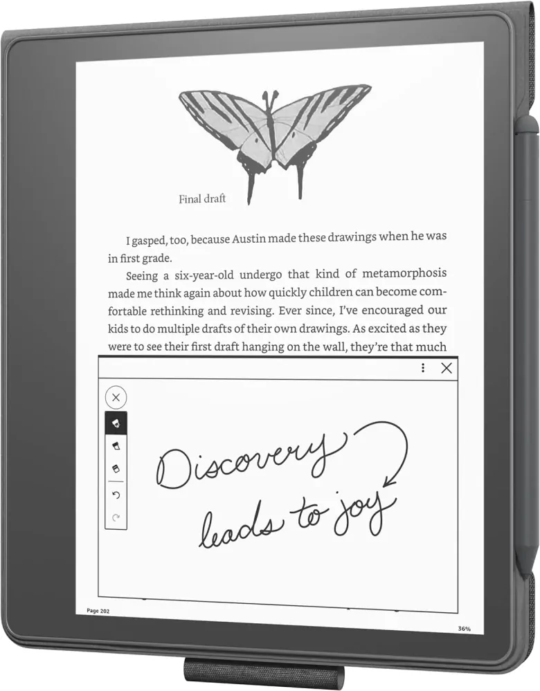Originálne púzdro Amazon Kindle Scribe - KSFABL, PU koža, stojan, čierne