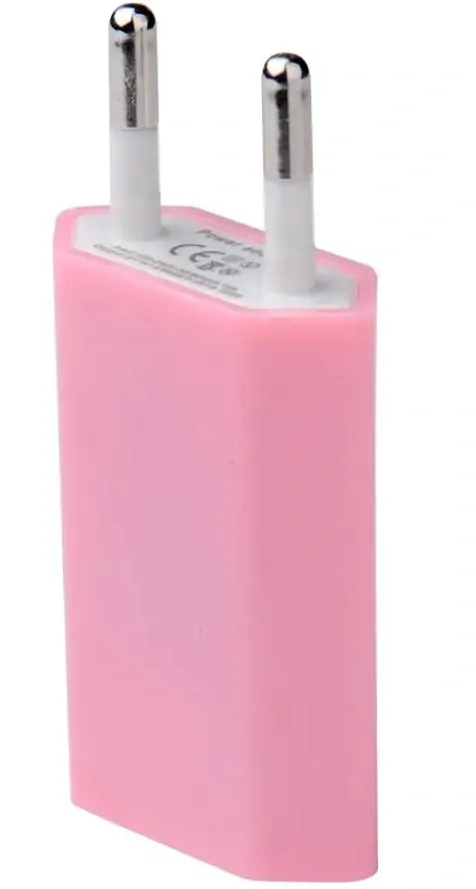 USB sieťový adaptér - AR-1003 - Univerzálna nabíjačka, 5V/1A - svetlo ružový