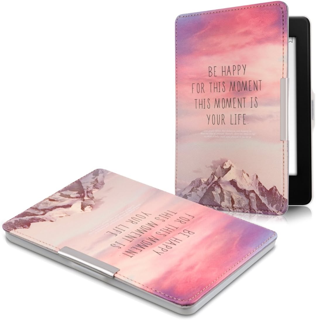 Puzdro KW Mobile - Be Happy - KW2811806 - pre Amazon Kindle Paperwhite 1/2/3 - fialové