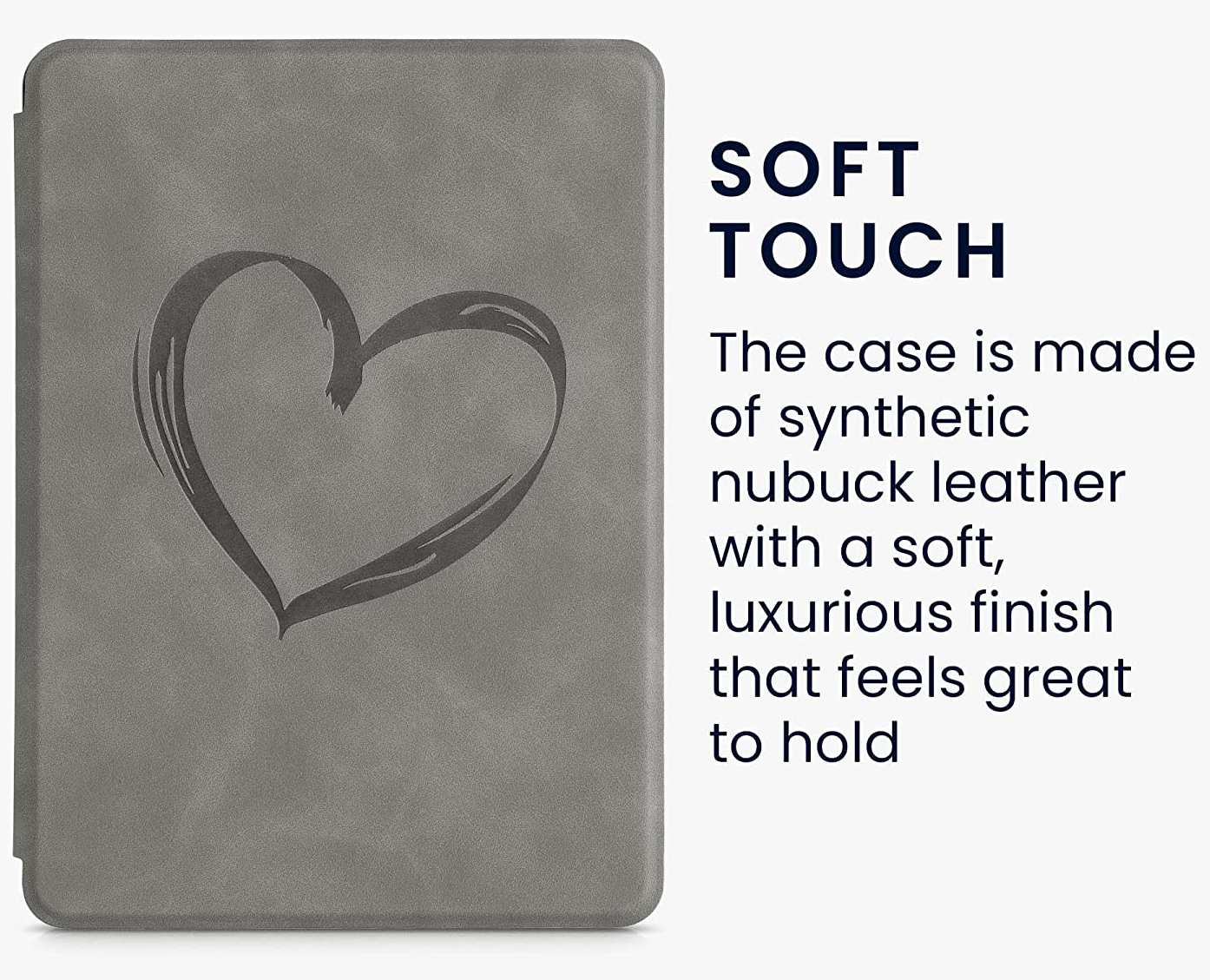 Puzdro KW Mobile - Brushed Heart - KW5625703 - pre Amazon Kindle Paperwhite 5 (2021) - šedé