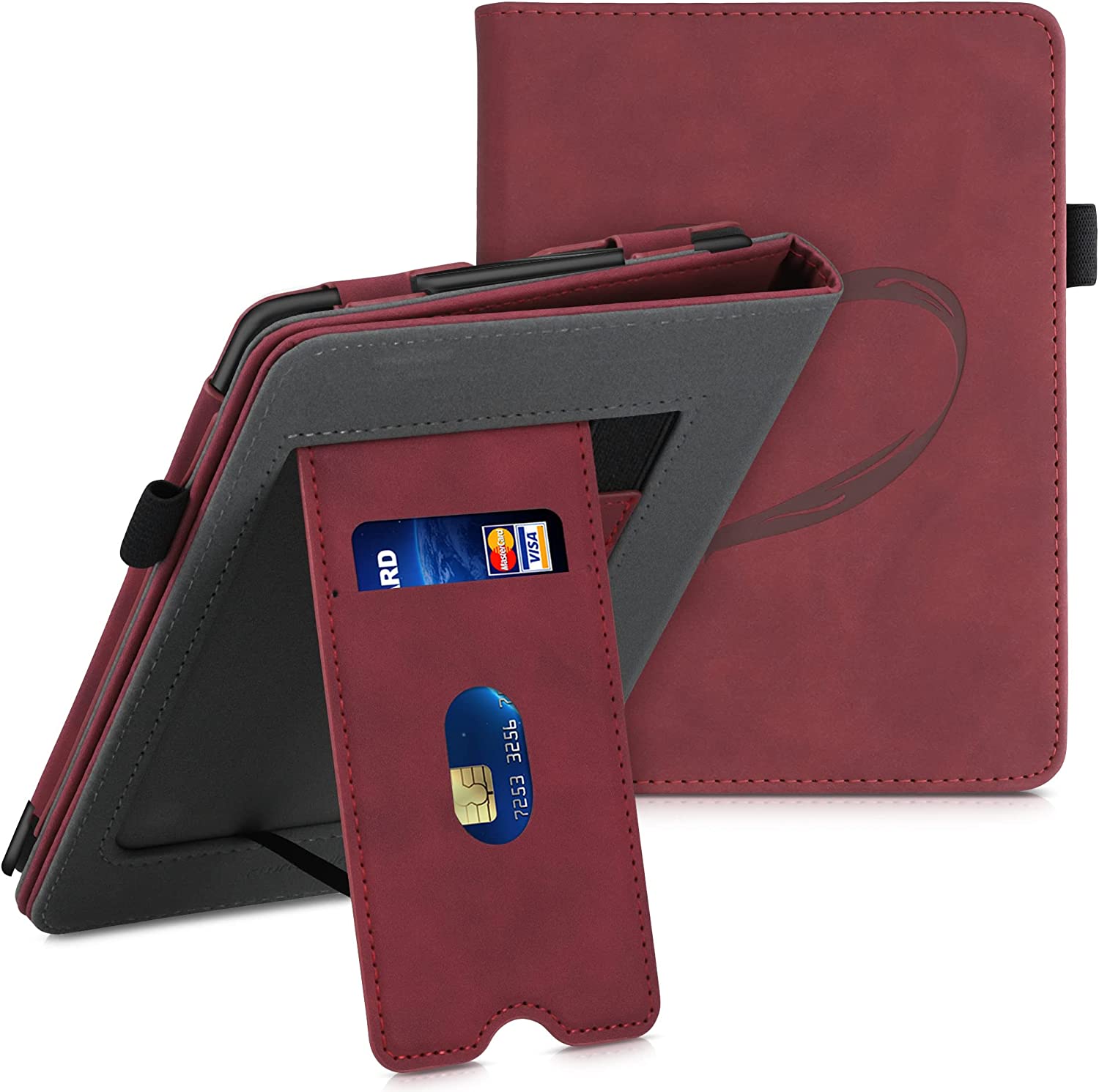 Puzdro KW Mobile - Nubuck Brushed Heart - KW5626202 - pre Amazon Kindle Paperwhite 5 (2021) - Dark Red
