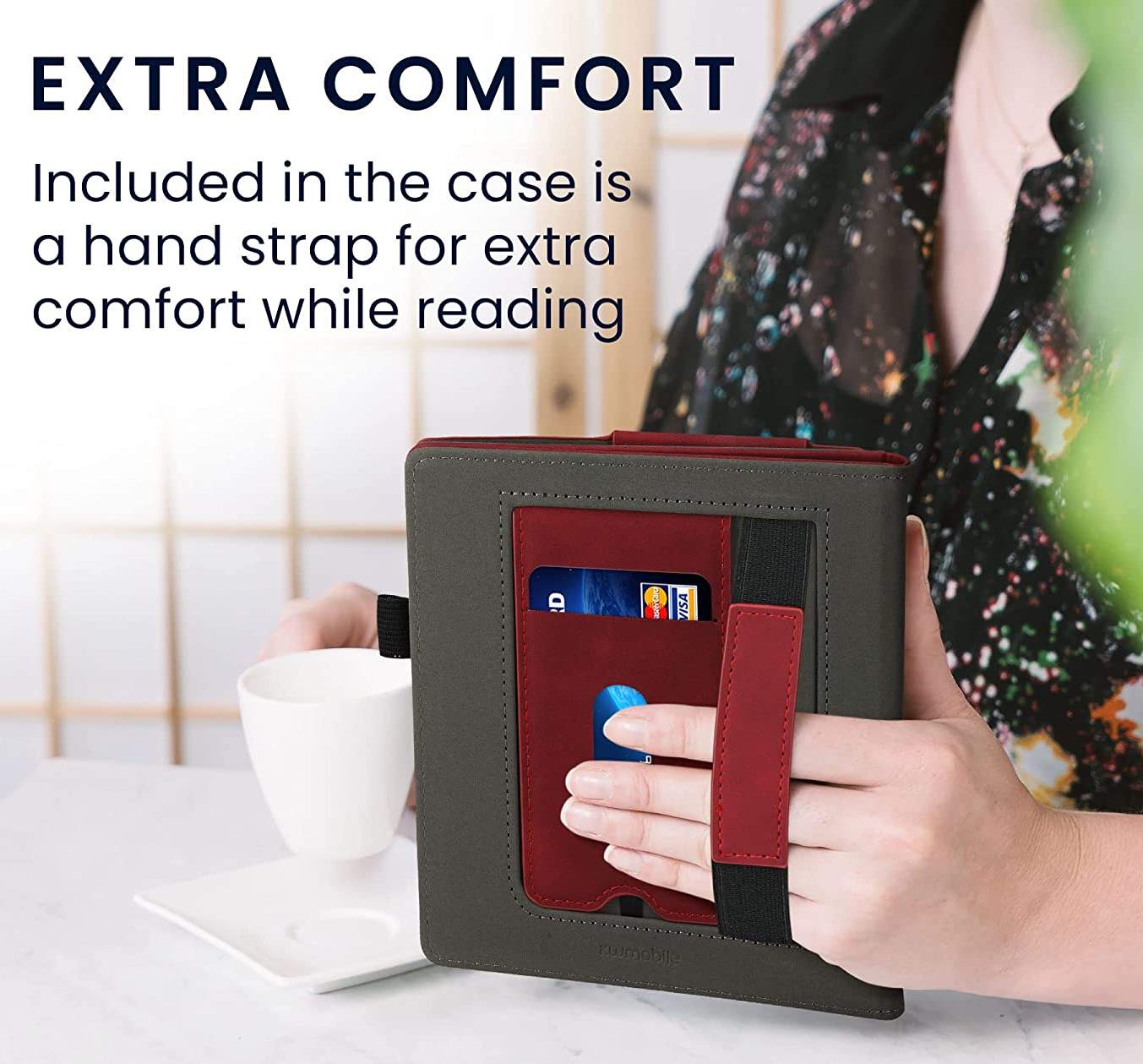 Puzdro KW Mobile - Nubuck Brushed Heart - KW5939301 - pre Amazon Kindle Oasis 2/3 - Dark Red