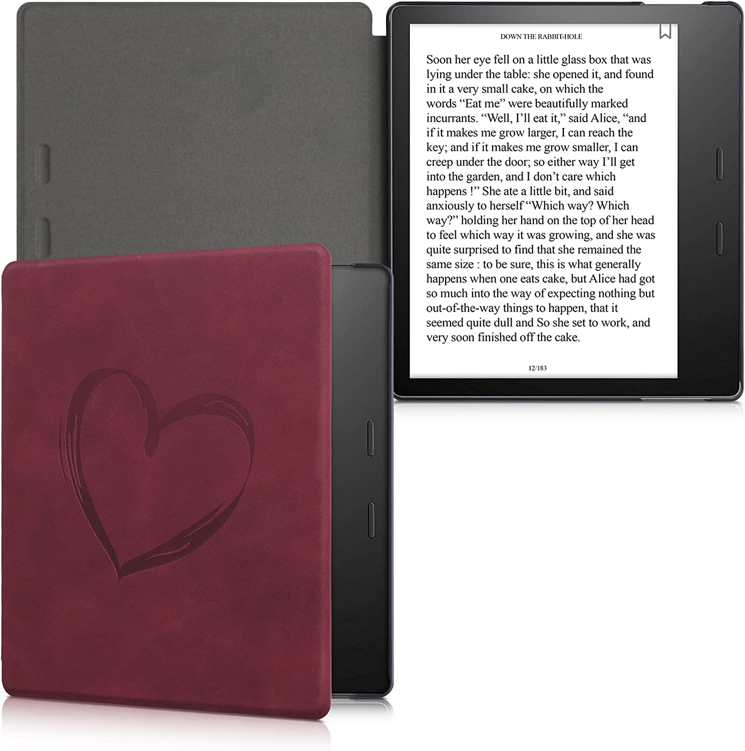 Puzdro KW Mobile - Brushed Heart - KW5697205 - pre Amazon Kindle Oasis 2/3 - červené