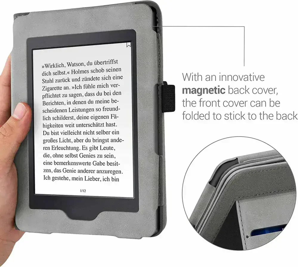 Puzdro KW Mobile - Brushed Heart - KW5567501 - pre Amazon Kindle Paperwhite 1/2/3 - šedé