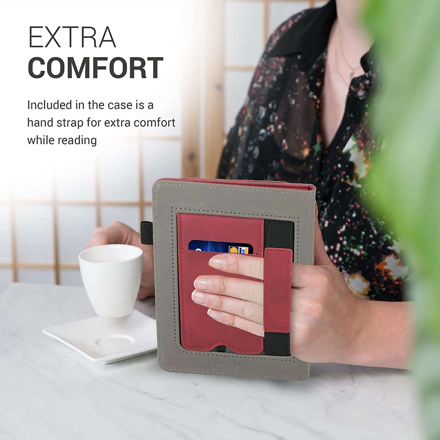 Puzdro KW Mobile - Nubuck Brushed Heart - KW5567502 - pre Amazon Kindle Paperwhite 1/2/3 - Dark Red