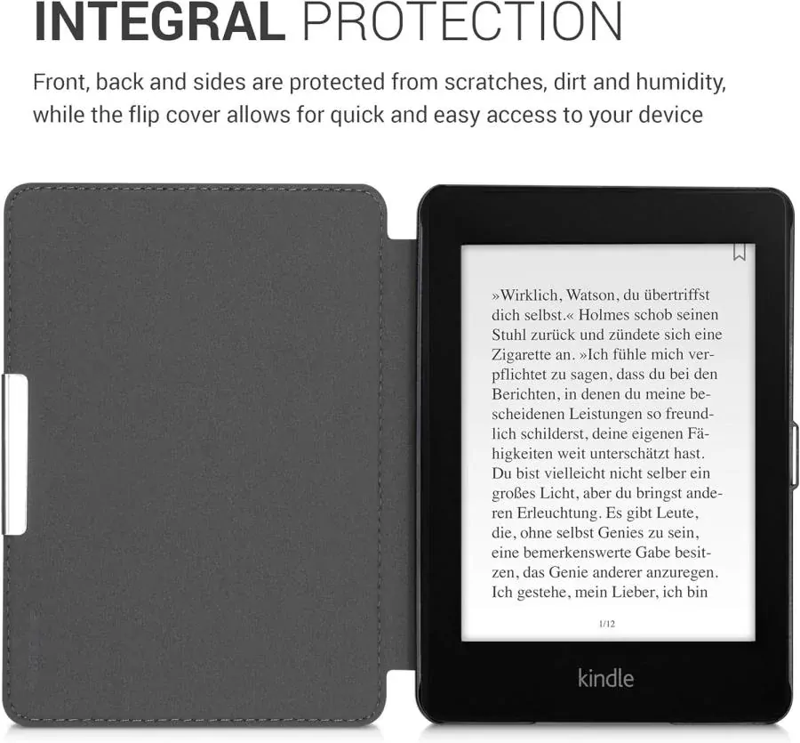 Púzdro KW Mobile - Magnolias - KW4897515 - pre Amazon Kindle Paperwhite 4 (2018) - šedé