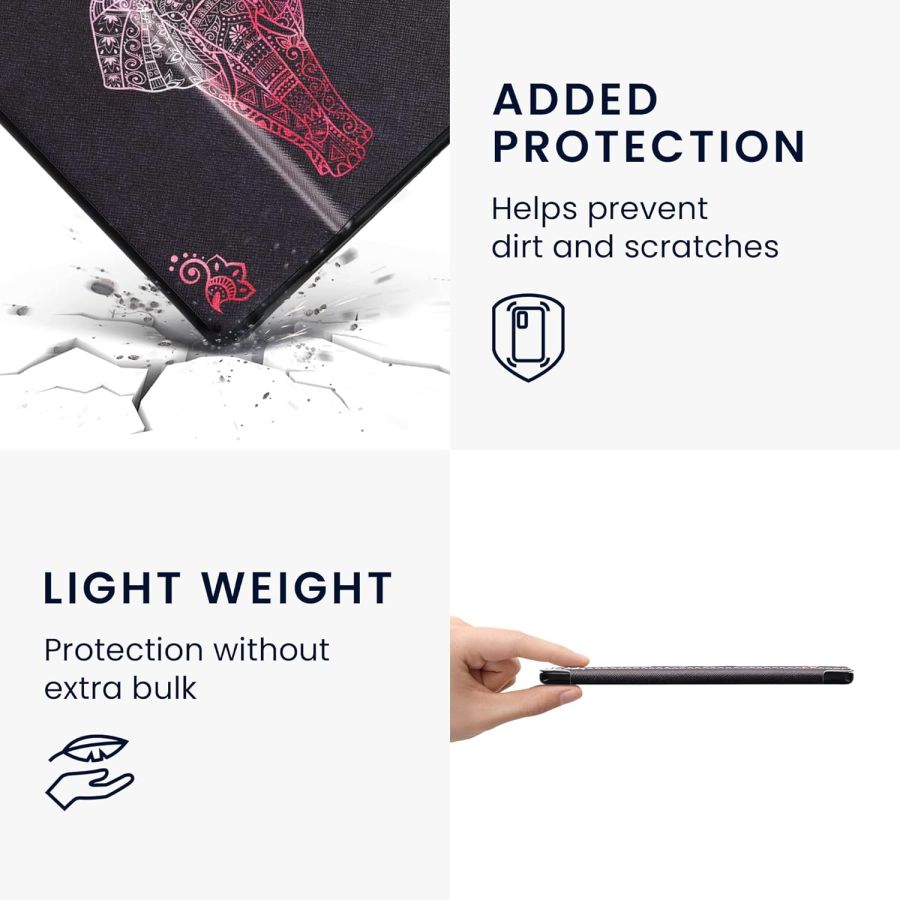 Puzdro KW Mobile - Elephant Sketch Stand - KW5784901 - pre Amazon Kindle Oasis 2/3 - antracitové